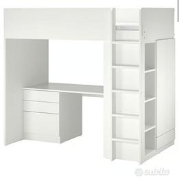 LETTO SOPPALCO con Scrivania e materasso