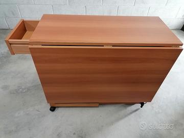 TAVOLO CONSOLLE APRIBILE CON VANO PORTA SEDIE