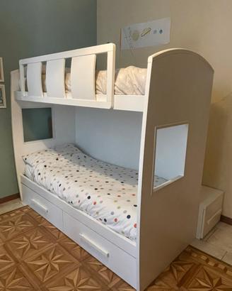 Letto contenitore a castello o soppalco