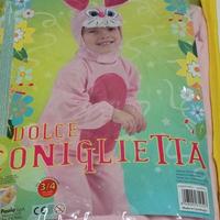 Vestito carnevale coniglietto rosa 3/4 anni
