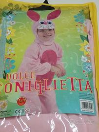Vestito carnevale coniglietto rosa 3/4 anni