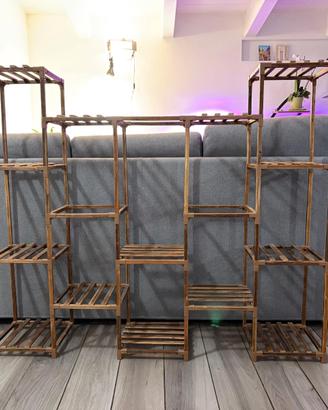 Libreria/Supporto per piante in legno per interni