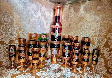 Set vintage da liquore in vetro di Murano