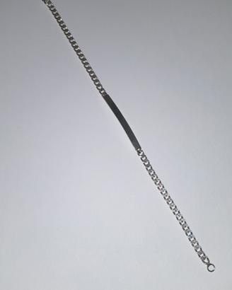 BRACCIALE UOMO/DONNA ARGENTO LUCIDO 925 TARGHETTA 