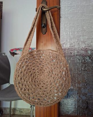 borsa fatta ad uncinetto foderata 
