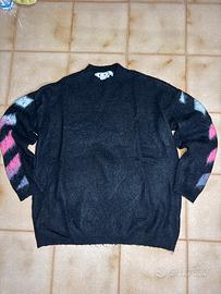 Maglione pull off white brushed mohair