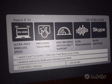 Pc inutilizzato Potente acer