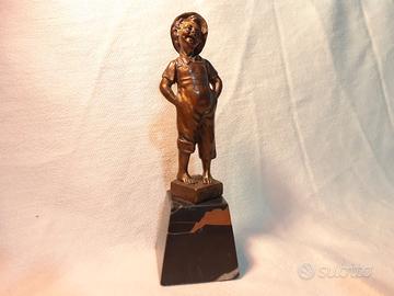Statuetta bronzo ragazzo sorriso XIX – XX secolo