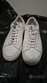 Sneakers Dan John in vera pelle bianca – Made in I