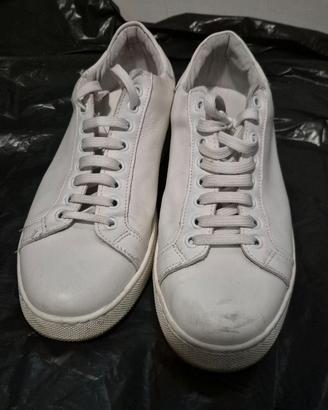 Sneakers Dan John in vera pelle bianca – Made in I