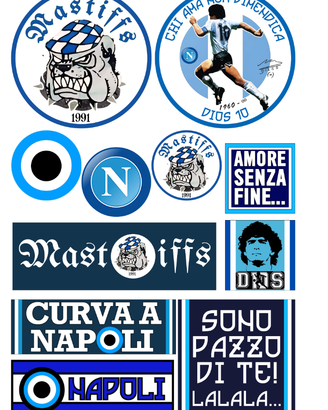11 ADESIVI ULTRAS MASTIFFS NAPOLI CURVA A