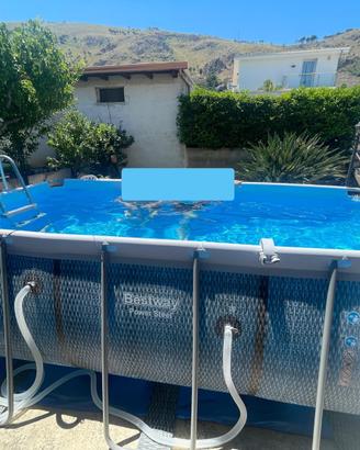Piscina 4.12x2.01x1.22 + motore a sabbia