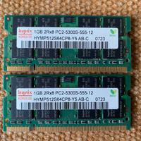 Kit Memorie Ram Hnyx 2x1GB 2Rx8 PC2-5300S-555-12 H