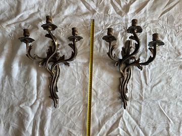 Coppia di grandi Appliques / Candelabri da muro a