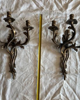 Coppia di grandi Appliques / Candelabri da muro a