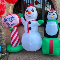 Gonfiabili natale babbo pinguino lettere pupazzo