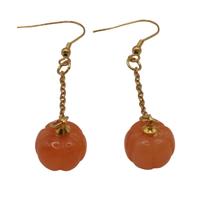 Orecchini in pietra agata arancione forma zucca
