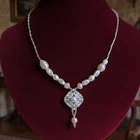 Collana handmade pezzo unico perle vere barocche