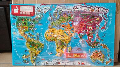 Per NATALE JANOD- Puzzle Magnetico Mondo in Legno