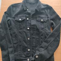 Giacca in jeans nero slavato 