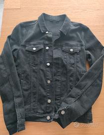 Giacca in jeans nero slavato 