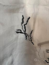 4 teli tende in organza grigia ricamata