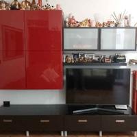 mobile pax rosso e marrone nero ikea