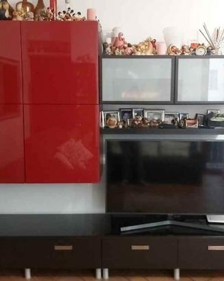 mobile pax rosso e marrone nero ikea