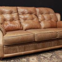 Divano 3 posti bergere Chesterfield in pelle