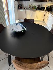 Tavolo tondo 120x120 allungabile a 120x150 wenge