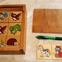 GIOCATTOLO VINTAGE RARO DOMINO LEGNO ANIMALI