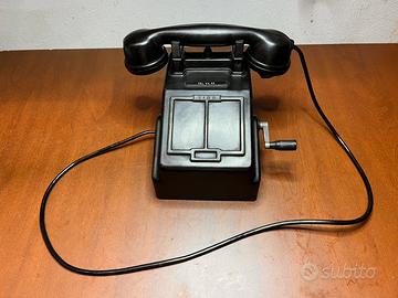 Telefono manovella bachelite chiamata vvf anni 60