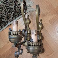 2 applique da parete in ottone ,Vintage 