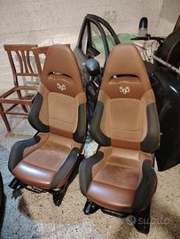 Sedili Sabelt Abarth 595 pelle e alcantara marrone
