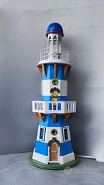 Lampada faro in legno da arredo fatto a mano