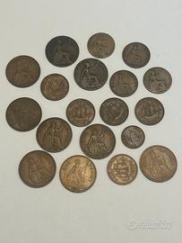 Collezione 19 monete Regno Unito Penny Farthing