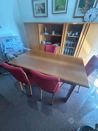 Tavolo da Pranzo in Legno Chiaro + 4 Sedie