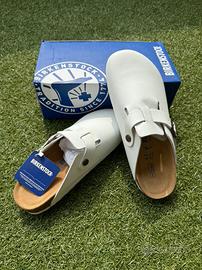Ciabatte sandali scarpe BIRKENSTO pelle bianca