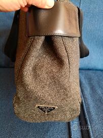 borsa Prada originale in lana tweed e pelle