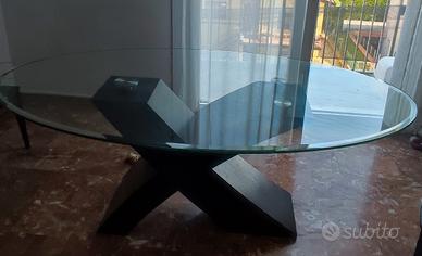 tavolo ovale di vetro