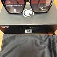 OCCHIALI DA SOLE RICARDI BLACK BROWN QUADRI Nuovi