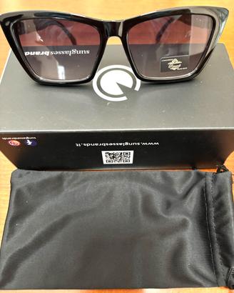 OCCHIALI DA SOLE RICARDI BLACK BROWN QUADRI Nuovi