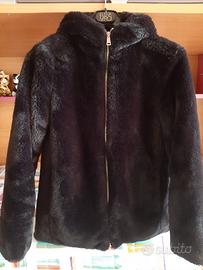 Pelliccia sintetica nera ragazzina 15/16 anni