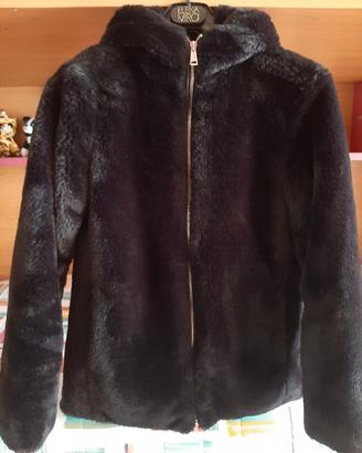 Pelliccia sintetica nera ragazzina 15/16 anni