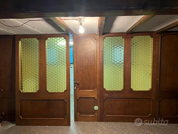 Parete divisoria, pannelli legno e vetro