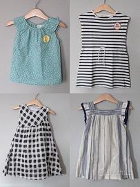 Set di 4 vestitini bimba 18-36 mesi