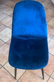 Sedie blu elettrico effetto velluto