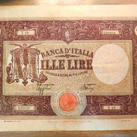 1000 lire grande M regno d Italia banconota 