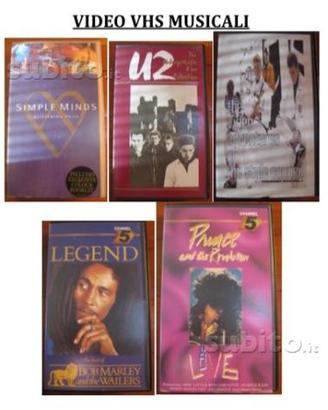 Vhs musicali prince u2 bob marley etc
