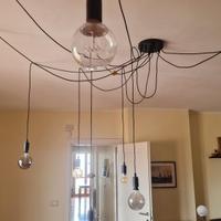 Lampada a dieci bracci a sospensione a ragno